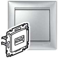  Механизм розетки информ. 2-м СП Valena RJ45 + RJ45 CAT.5E UTP с захватами алюм. Leg 770231 