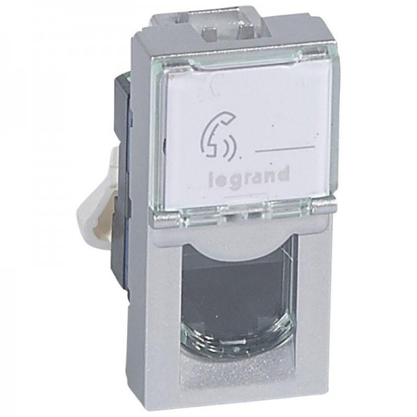  Механизм розетки информ. 1-м СП Mosaic 1мод. RJ45 6UTP алюм. Leg 079461 