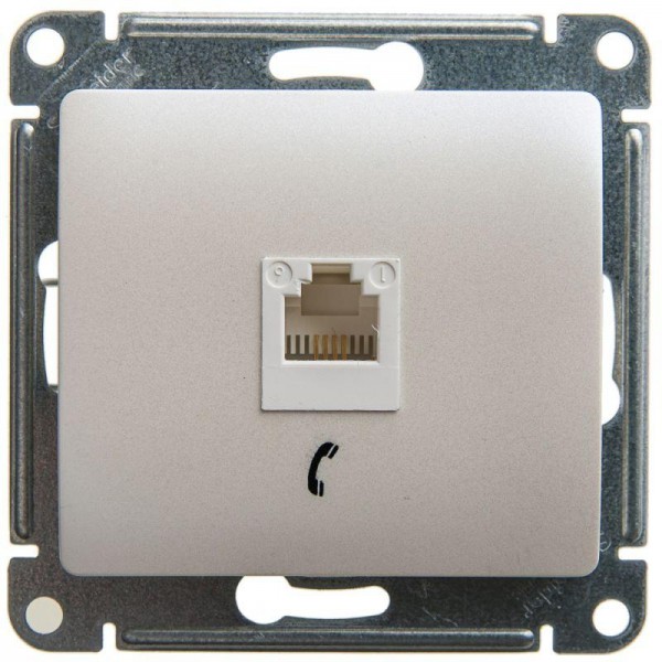  Механизм розетки телеф. 1-м Glossa RJ11 перламутр SchE GSL000681T 