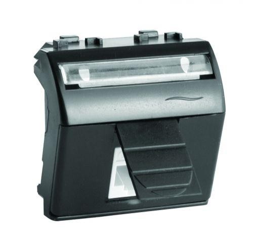  Розетка компьютерная 1-м СП Brava 2мод. RJ45 5E черн. DKC 77655N 