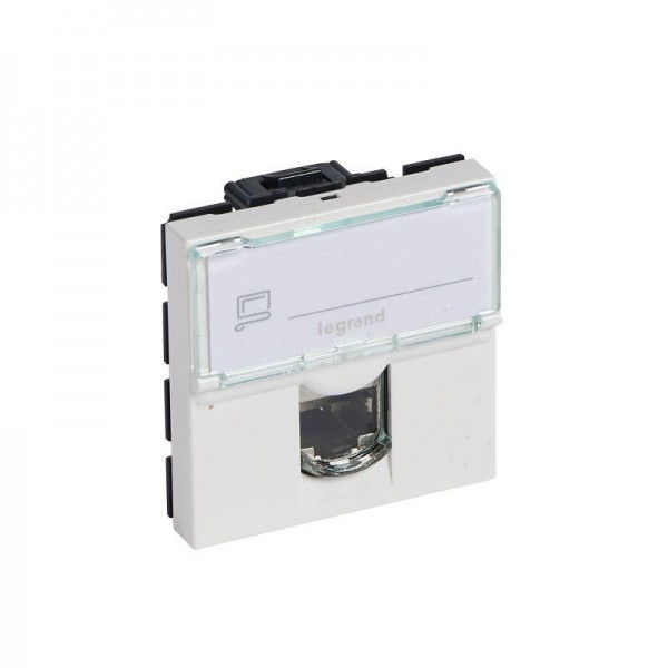  Механизм розетки комп. 1-м СП Mosaic 2мод. RJ45 STP/FTP бел. Leg 076576 