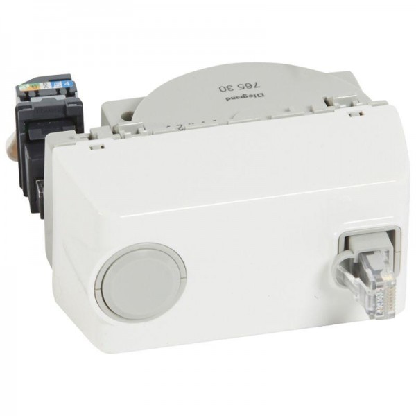  Механизм розетки комп. 4-м СП Mosaic 4мод. RJ 45 CAT.5E UTP с шнуром RJ45 бел. Leg 076530 