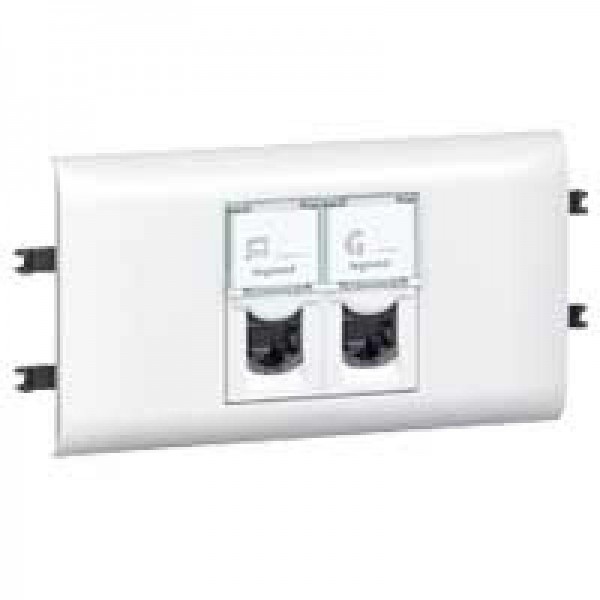  Механизм розетки информ. СП Mosaic RJ45 + RJ45 CAT.5E FTP с рамкой и суппортом для DLP для кабель-канала DLP 65мм Leg 078673 