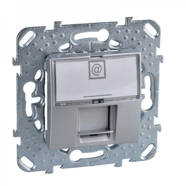  Розетка компьютерная 1-м СП Unica Top 1хRJ45 алюм. SchE MGU5.421.30ZD 