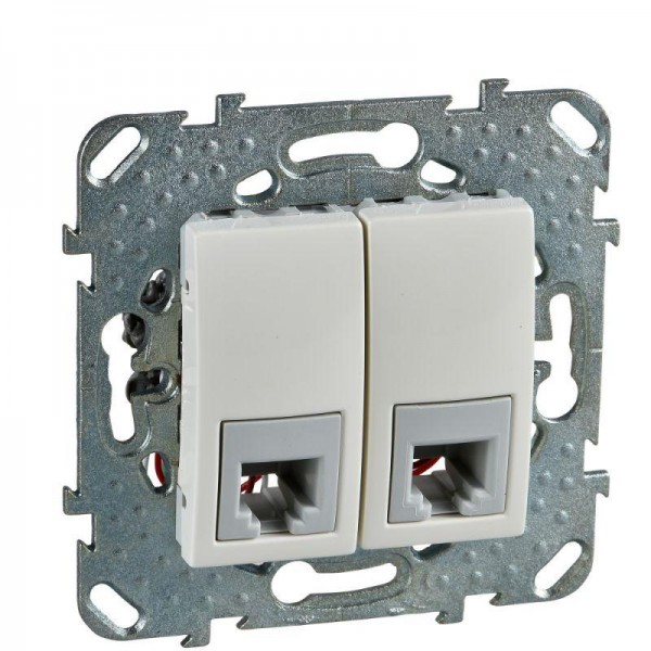  Механизм розетки телеф. 2-м СП Unica RJ11 беж. SchE MGU5.9090.25ZD 