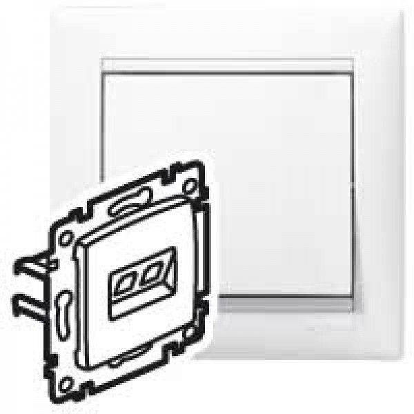  Механизм розетки информ. 2-м СП Valena RJ45 + RJ45 CAT.5E UTP на винтах бел. Leg 774239 