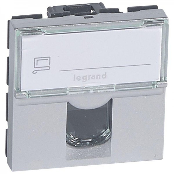  Механизм розетки информ. 1-м СП Mosaic 2мод. RJ45 6UTP алюм. Leg 079464 