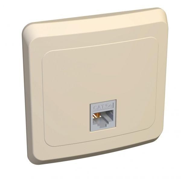  Розетка компьютерная 1-м СП Этюд RJ45 крем. SchE KOMC-001K 