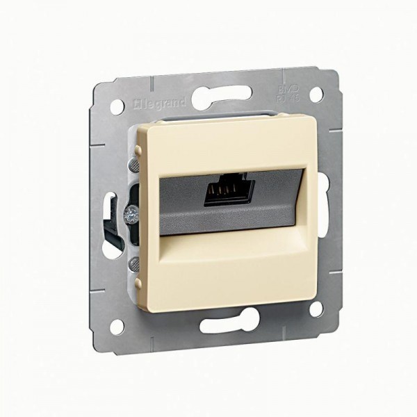  Розетка компьютерная СП Cariva 1мод. RJ45 6E сл. кость Leg 773741 