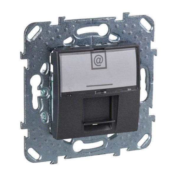  Розетка компьютерная 1-м СП Unica Top 1хRJ45 графит SchE MGU5.421.12ZD 
