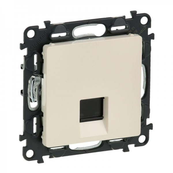  Механизм розетки комп. 1-м Valena Life RJ45 CAT.6 UTP с лицевой панелью сл. кость Leg 753542 