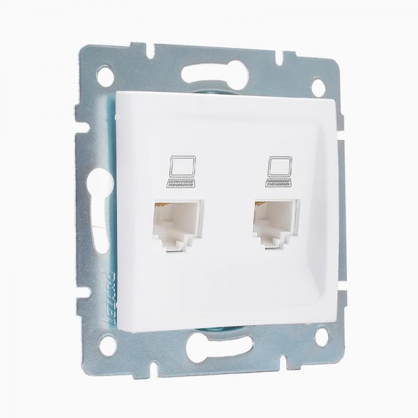  Механизм розетки компьютерн. 2-м СП KARINA RJ45 бел. LEZARD 707-0288-141 