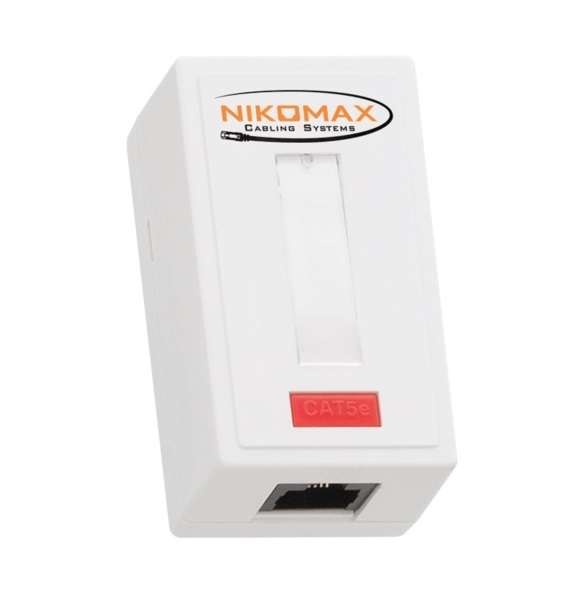  Розетка 1 порт кат.5e (класс D) 100МГц RJ45/8P8C 110/KRONE T568A/B на печатной плате неэкран. бел. NIKOMAX NMC-WO1UD2-WT 