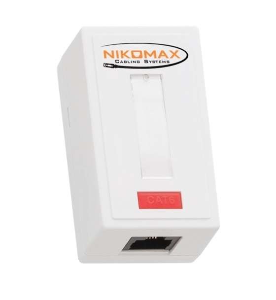  Розетка 1 порт кат.6 (класс E) 250МГц RJ45/8P8C 110/KRONE T568A/B на печатной плате неэкран. бел. NIKOMAX NMC-WO1UE2-WT 