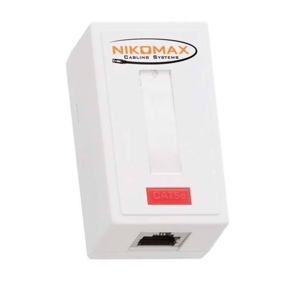  Розетка 1 порт кат.5e (класс D) 100МГц RJ45/8P8C 110/KRONE T568A/B на печатной плате экранированная бел. NIKOMAX NMC-WO1SD2-WT 