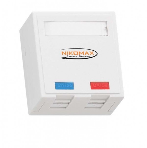  Розетка 2 порта кат.5e (класс D) 100МГц RJ45/8P8C FT-TOOL/110/KRONE T568A/B неэкран. со шторками бел. NIKOMAX NMC-WO2UD2-FT-ST-WT 