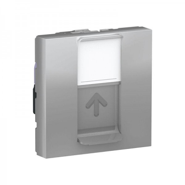  Розетка 2-мод. UNICA MODULAR одиночная + комп. RJ45 кат.6 UTP алюм. SchE NU341530 