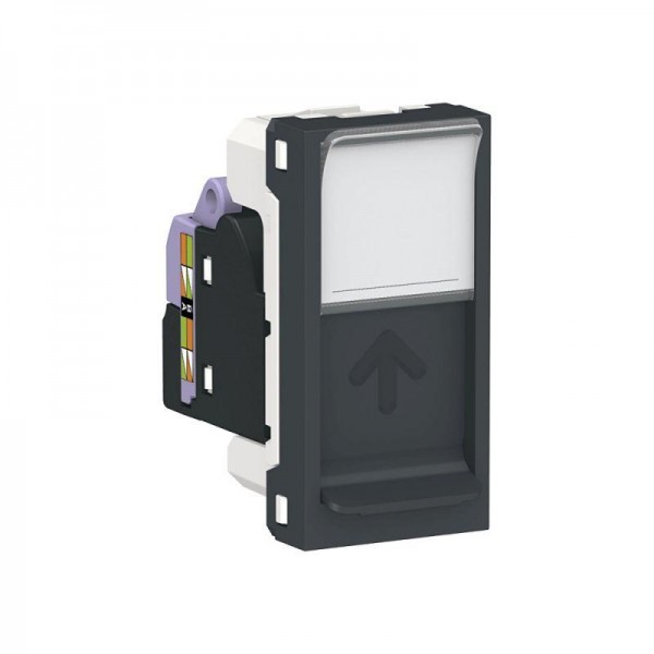  Розетка 1-мод. UNICA MODULAR одиночная + комп. RJ45 кат.6 UTP антрацит SchE NU341454 