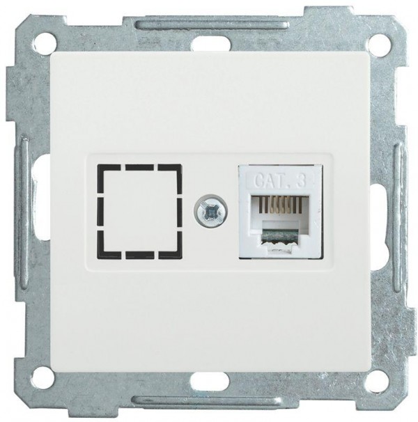  Механизм розетки комп. СП BOLERO РК10-1-Б RJ45 Cat5e бел. ИЭК EKB15-01-K01 