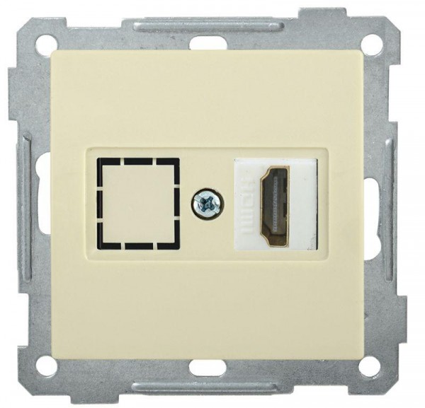  Механизм розетки СП HDMI BOLERO РHDMI-0-Б крем. ИЭК EHB10-K33 