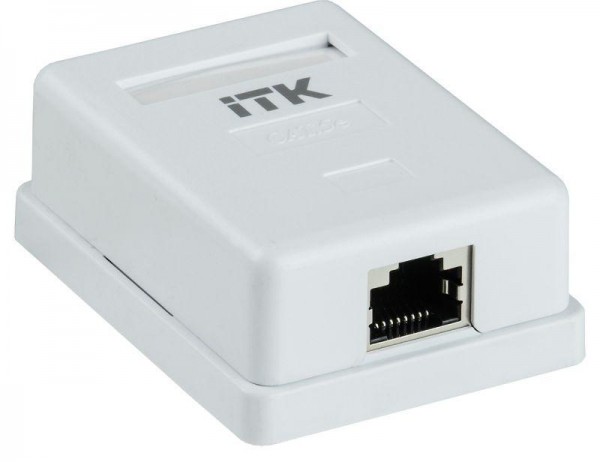  Розетка информационная RJ45 кат. 5е FTP 1-порт настенная ITK CS2-1C5EF-12 