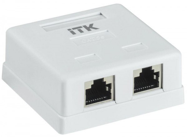  Розетка информационная RJ45 кат. 5е FTP 2-порт настенная ITK CS2-1C5EF-22 