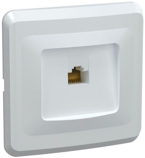  Розетка компьютерная 1-м ВЕГА RJ45 Cat5e РК10-ВБ бел. IEK EKV15-K01-DM 