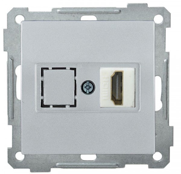  Механизм розетки СП HDMI BOLERO РHDMI-0-Б серебряный IEK EHB10-K23 