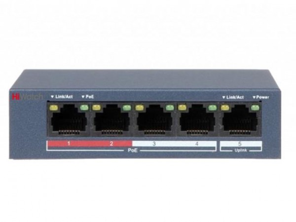  Коммутатор сетевой неуправляемый DS-S504P(В) HiWatch 00-00003624 