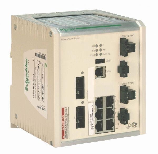  Коммутатор CONNEXIUM 6TX/2FXSM (6 RJ45 1 медь 2 опт одномод.10/100Mбит покр.) SchE TCSESM063F2CS1C 