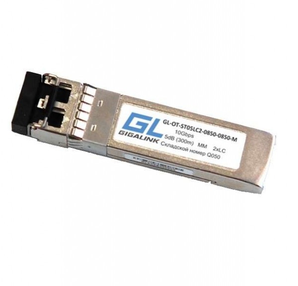  Модуль SFP+ 10G два волокна SM 2хLC 1310нм 8дБ до 10км DDM GIGALINK GL-OT-ST08LC2-1310-1310 