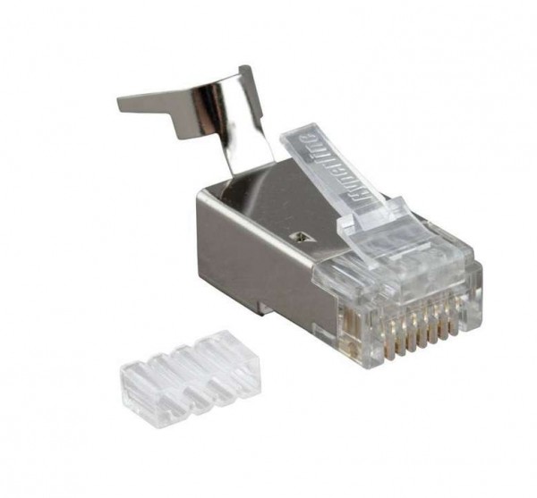  Разъем PLUG-8P8C-UV-C6-TW-SH-10 RJ45 (8P8C) под витую пару кат. 6 (50/50 микродюйм) экранир. универс. (для ож и мж кабеля) для толстых жил 1.35-1.5 мм (с оболочкой) (уп.10шт) Hyperline 49340 