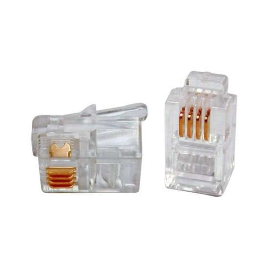  Разъем PLUG-4P4C-P-C2-100 телеф. RJ11 (4P4C) (3/3 микродюйма) для тел. трубки (уп.100 шт) Hyperline 49381 