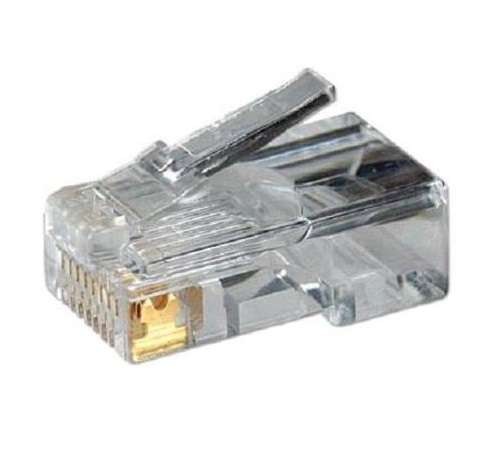  Разъем PLUG-8P8C-U-C5-SH-100 RJ45(8P8C) под витую пару кат. 5e экранир. универс. (для ож и мж кабеля) (уп.100шт) Hyperline 49375 