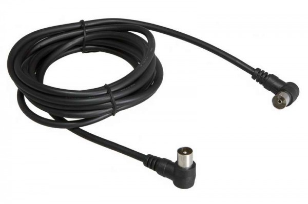  Шнур TV Plug - TV Jack 3м угловой черн. Rexant 18-0014 