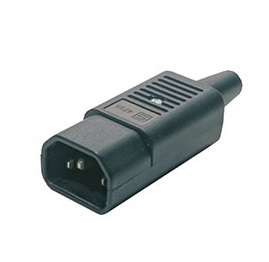  Разъем CON-IEC320C14 IEC 60320 C14 220В 10А на кабель (плоские выступающие штыревые контакты в пласт. обрамлении) Hyperline 47998 