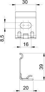 Держатель настенный 35х50 WH GRM35 VA4401 OBO 6016445 