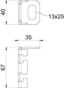  Скоба соединительная для проволочных лотков 61.5х55х30ABG FT OBO 6015345 
