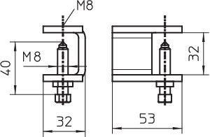  Фиксатор кабельного лотка лестничного типа 32х88х5KLL 32 VA4301 OBO 6221063 