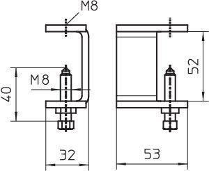 Фиксатор кабельного лотка лестничного типа 52х88х5KLL 52 VA4301 OBO 6221073 