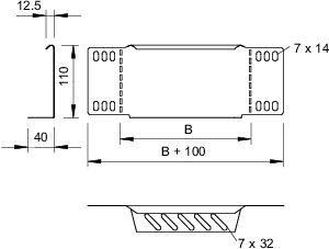  Переходник/концевик 110х600 RWEB 160 DD OBO 7107562 