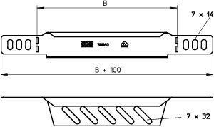  Комплект переход./заглушка 200х35 RWEB 320 DD OBO 7107048 