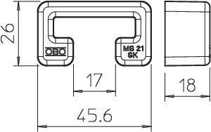  Колпачок защ. для рейки 41х21мм MS 21 SK OR SP OBO 1122902 
