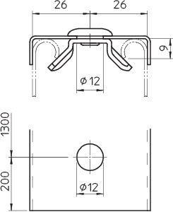  Фиксатор поворотный DRL 311 2 FT гор. оцинк. OBO 6065147 