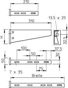  Кронштейн 310мм AW 55 31 VA4571 OBO 6418573 