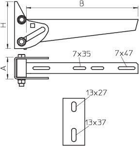  Кронштейн настен./регулируемый AWV 51 FT OBO 6419593 
