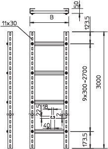  Лоток лестничный вертикальный 400х50 L3000 сталь SLM50C40F 40 FT гор. оцинк. OBO 6010008 