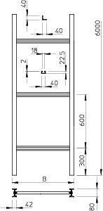  Лоток лестничный 200х80 L6000 сталь SLS 80 C40 2 FT гор. оцинк. OBO 6013384 