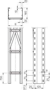  Лоток лестничный 300х160 L6000 сталь WKLG 1630 VA4571 OBO 6227172 