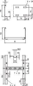  Лоток лестничный 300х110 L6000 сталь 1.5мм LG 113 VS 6 FT гор. оцинк. OBO 6216468 